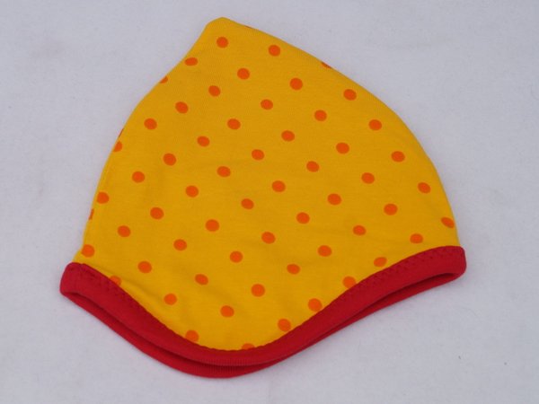 Babymütze,Wendemütze aus Baumwolljersey, ,petrol, rot, gelb Schildkröte,KU 40-42 cm