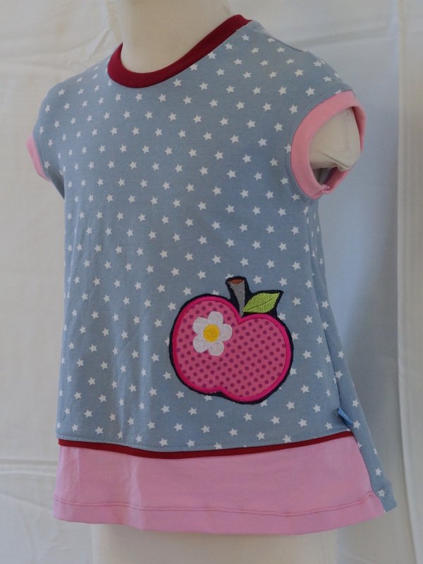 Mädchenkleid aus Jersey ,Apfel ,Größe 86/92  rosa grau