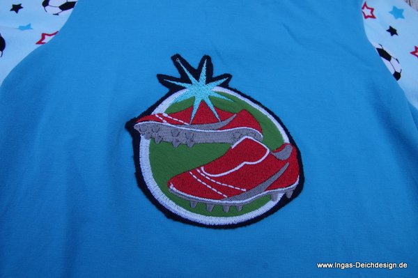 T-Shirt, Kurzarmshirt,  Fußball  türkis /rot  Größe 98/104