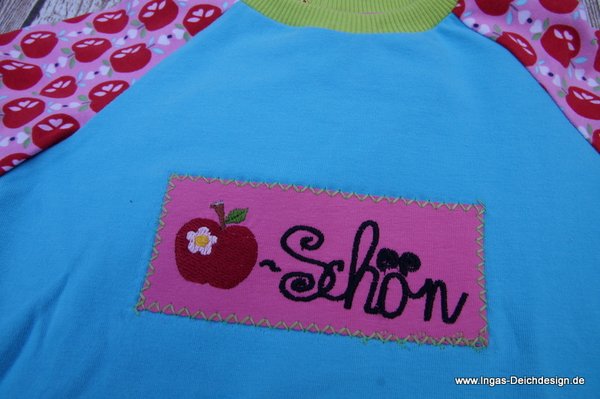 T-Shirt, Kurzarmshirt, Mädchenshirt, Apfel,  Größe 86/92