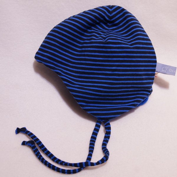 Babymütze, kuschelige Wintermütze für Babys, Ringel blau , KU 43-45cm