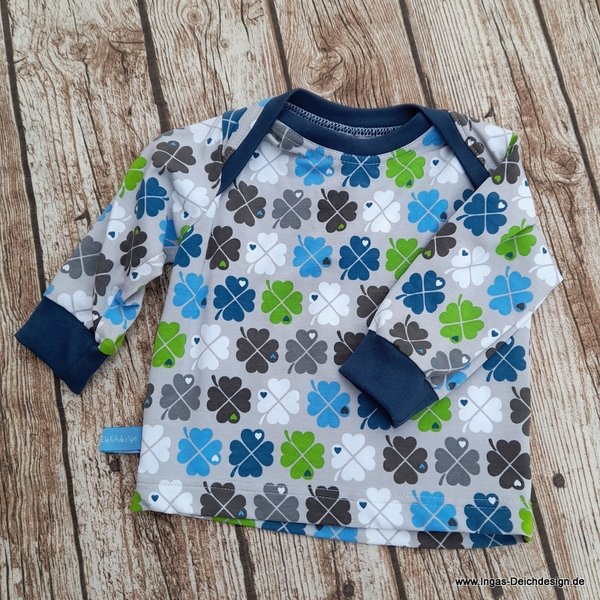 Babyset Shirt und Pumphose, Kleeblatt blau, Größe 68