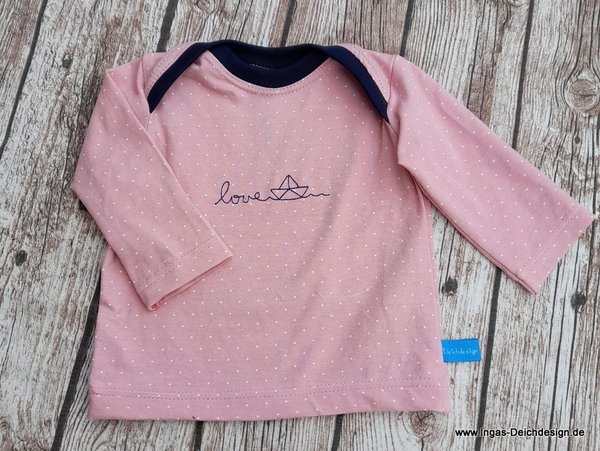 Babyset Shirt und Pumphose, rosa/dunkelblau , Boot, maritim Größe 62
