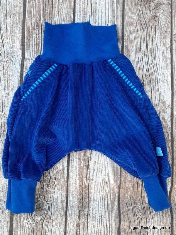Babyset Shirt und Pumphose, Auto, royalblau, Größe 62